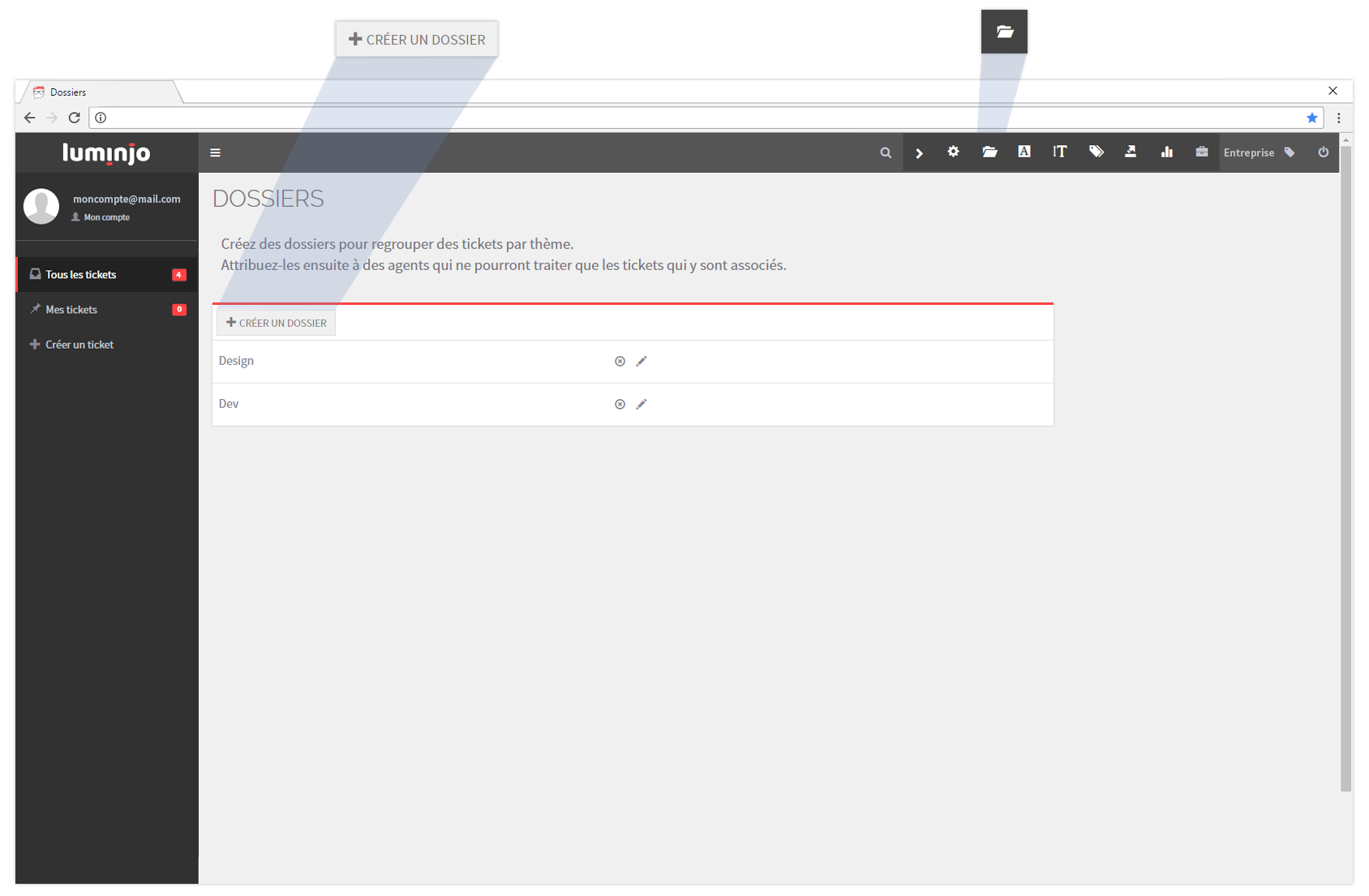 Créer et modifier les dossiers