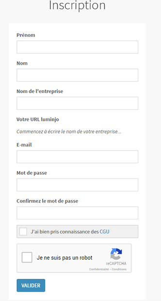Capture ecran inscription